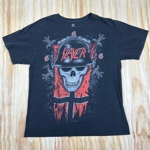 Slayer T-Shirt Med Black Red 2012 Concert Tour Merch Graphic Band Tee Skull